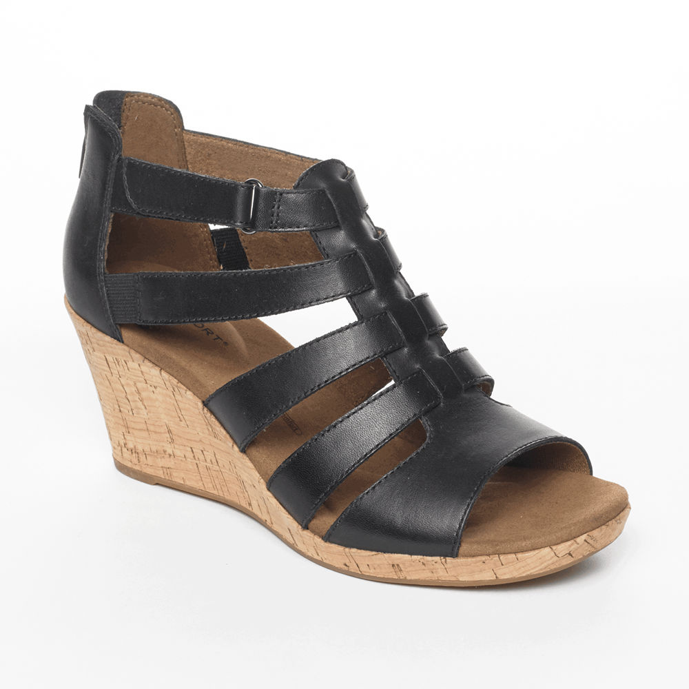 Rockport Sandals For Womens Black - Briah Gladiator - XT5876409